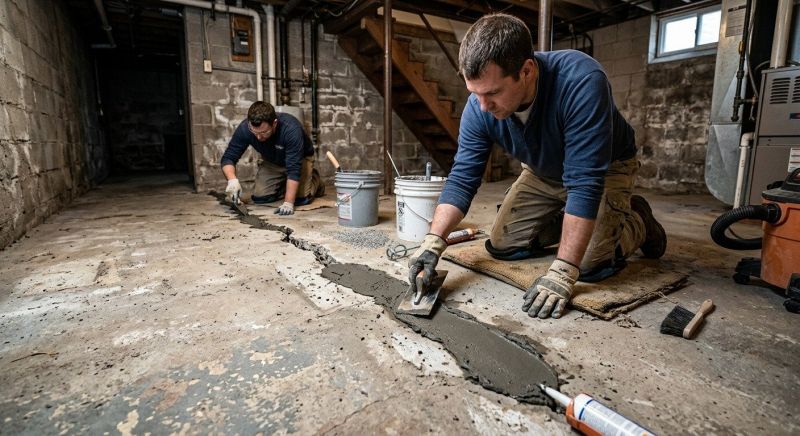 Cracked Basement Floor Repair in Marin County, CA